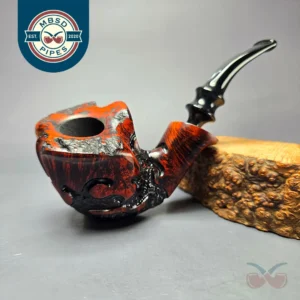 Nording Moss Partially Rusticated Freehand Estate Briar Pipe, Unsmoked