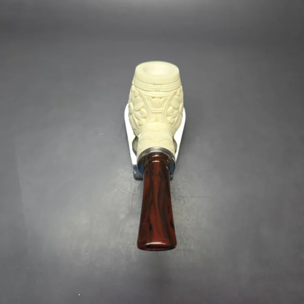 MBSD Meerschaum Silver Floral Brandy Reverse Calabash Block Meerschaum Pipe, New - Image 5
