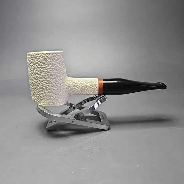 MBSD Meerschaum Deluxe Rusticated Poker Block Meerschaum Pipe, Briar-Mortise, New - Image 3