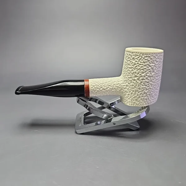 MBSD Meerschaum Deluxe Rusticated Poker Block Meerschaum Pipe, Briar-Mortise, New - Image 6