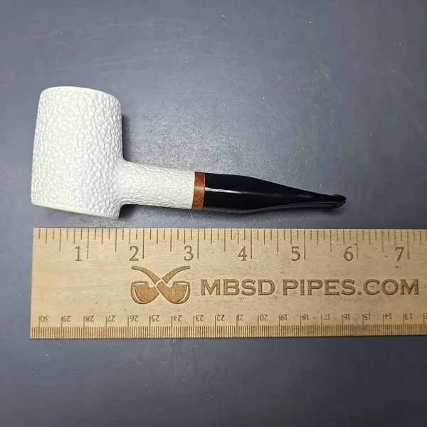 MBSD Meerschaum Deluxe Rusticated Poker Block Meerschaum Pipe, Briar-Mortise, New - Image 9