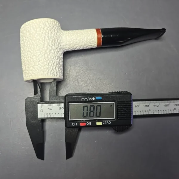 MBSD Meerschaum Deluxe Rusticated Poker Block Meerschaum Pipe, Briar-Mortise, New - Image 10