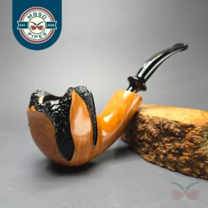 Nording Spiral Rustic Partially Rusticated Freehand Estate Briar Pipe, Unsmoked