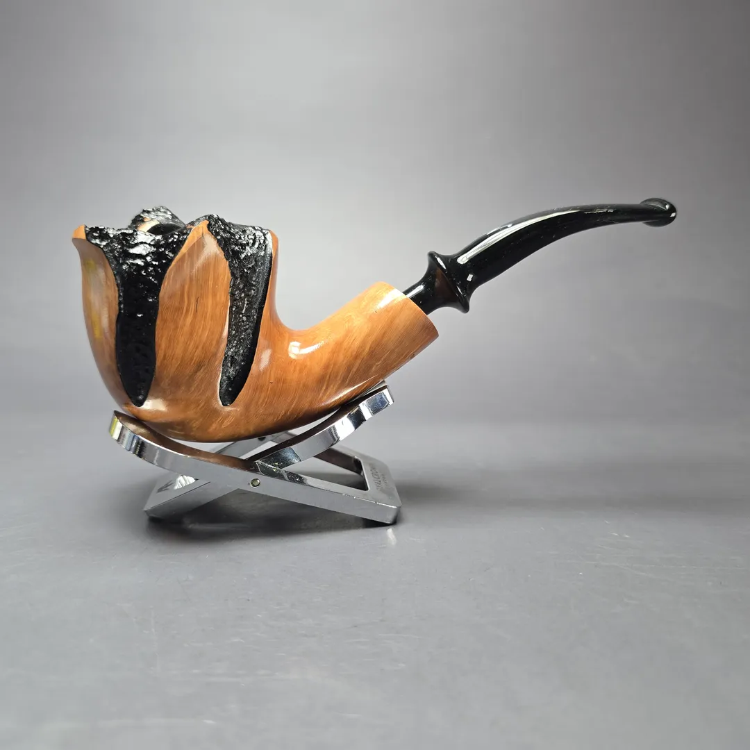 Nording Spiral Rustic Partially Rusticated Freehand Estate Briar Pipe, Unsmoked - Image 2