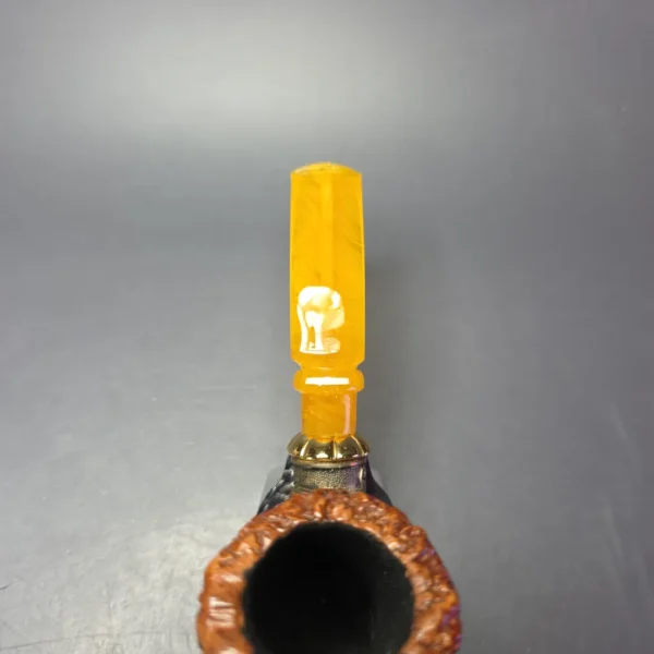 Don Carlos Two Note Melos XL Rusticated Dublin w/ Silver & Gold Estate Briar Pipe, Italian Estates - Image 6