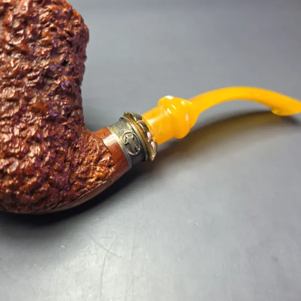 Don Carlos Two Note Melos XL Rusticated Dublin w/ Silver & Gold Estate Briar Pipe, Italian Estates - Image 7