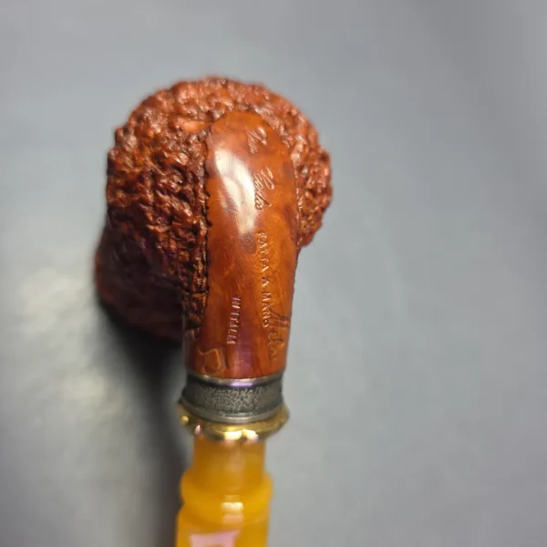 Don Carlos Two Note Melos XL Rusticated Dublin w/ Silver & Gold Estate Briar Pipe, Italian Estates - Image 9