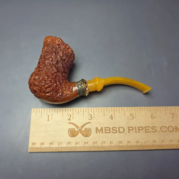 Don Carlos Two Note Melos XL Rusticated Dublin w/ Silver & Gold Estate Briar Pipe, Italian Estates - Image 10