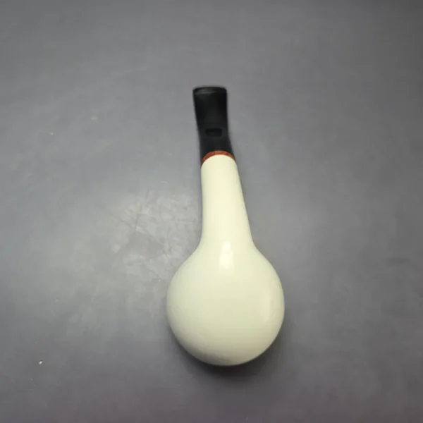 MBSD Meerschaum Deluxe Smooth Rhodesian Block Meerschaum Pipe, Briar-Mortise, 9mm - Image 7