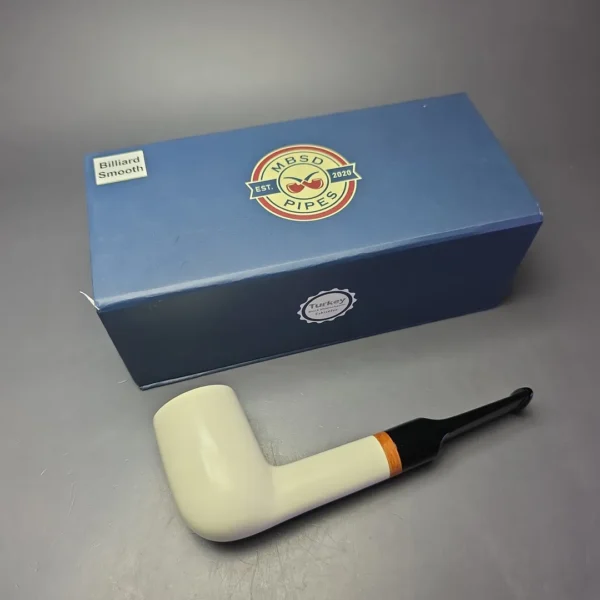 MBSD Meerschaum Deluxe Smooth Billiard Block Meerschaum Pipe, Briars-Mortise - Image 10