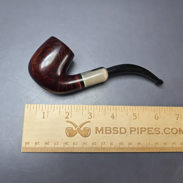 Dunhill 2009 Bruyere 5102 Smooth Bent Billiard w/ Horn Estate Briar Pipe, Unsmoked - Image 9