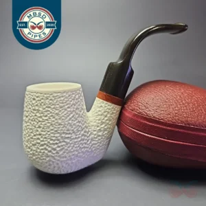 MBSD Meerschaum Deluxe Rusticated Oom Paul Block Meerschaum Pipe Briars-Mortise, New