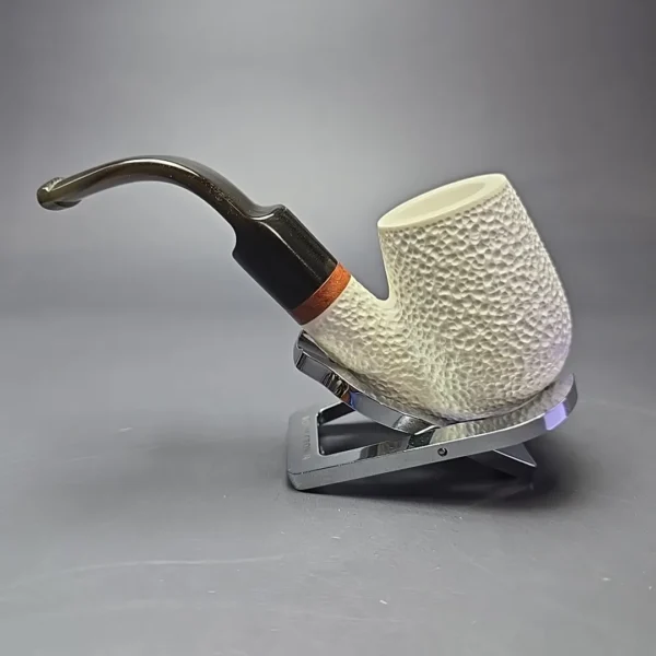 MBSD Meerschaum Deluxe Rusticated Oom Paul Block Meerschaum Pipe Briars-Mortise, New - Image 4