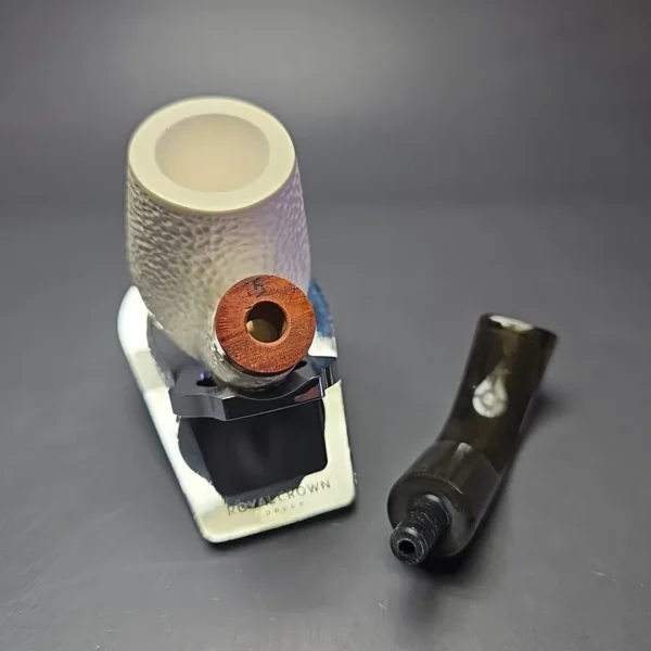 MBSD Meerschaum Deluxe Rusticated Oom Paul Block Meerschaum Pipe Briars-Mortise, New - Image 7