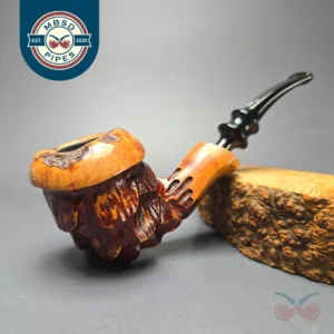 Nording Spruce Cone Partially Rusticated Freehand Estate Briar Pipe, Unsmoked