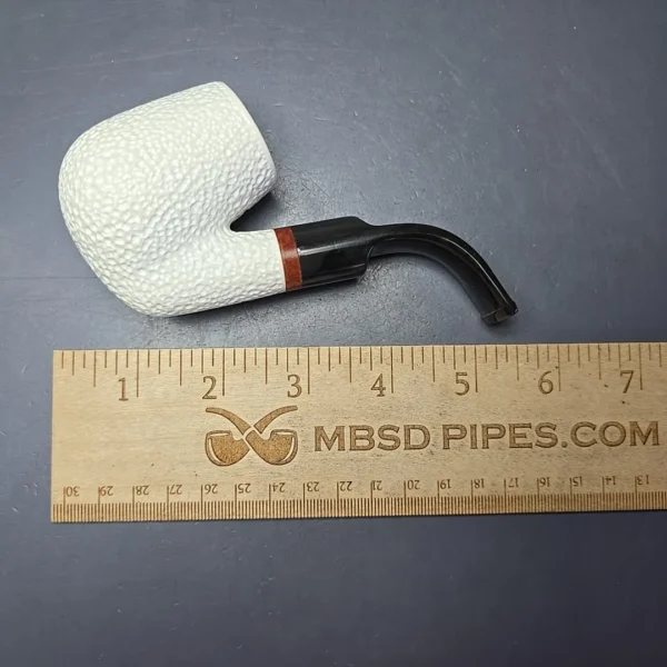 MBSD Meerschaum Deluxe Rusticated Oom Paul Block Meerschaum Pipe Briars-Mortise, New - Image 9
