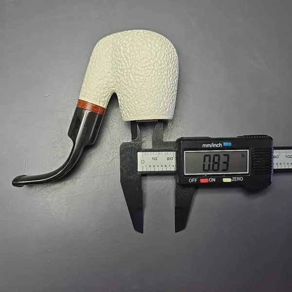 MBSD Meerschaum Deluxe Rusticated Oom Paul Block Meerschaum Pipe Briars-Mortise, New - Image 10