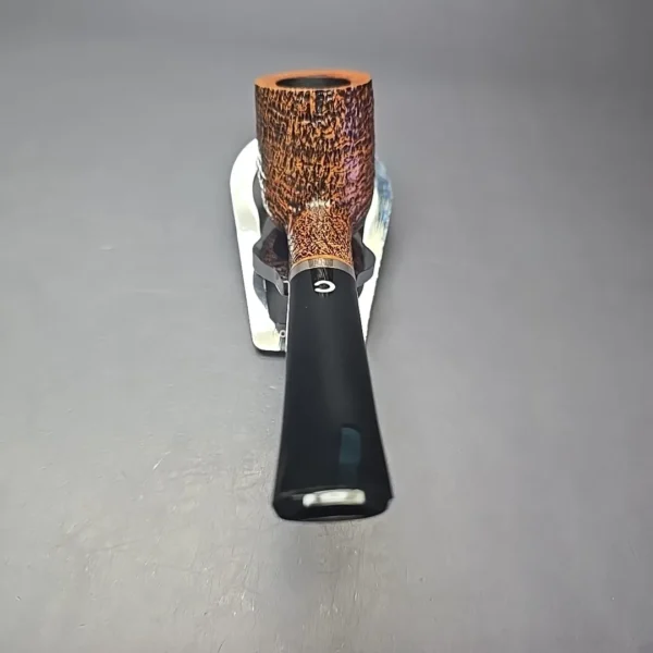 Il Ceppo Partially Sandblasted Oval Shank Billiard w/ Silver (1) Estate Briar Pipe, Italian Estates - Image 10