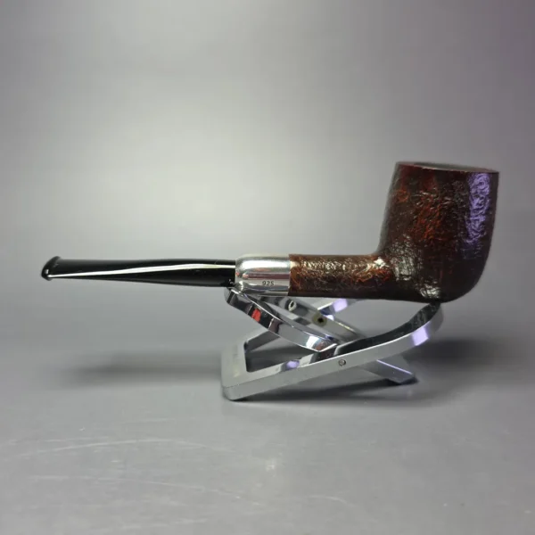 MBSD Briars Timeless Traditions 1 Sandblasted Billiard w/ Silver Handmade Briar Pipe, New - Image 5