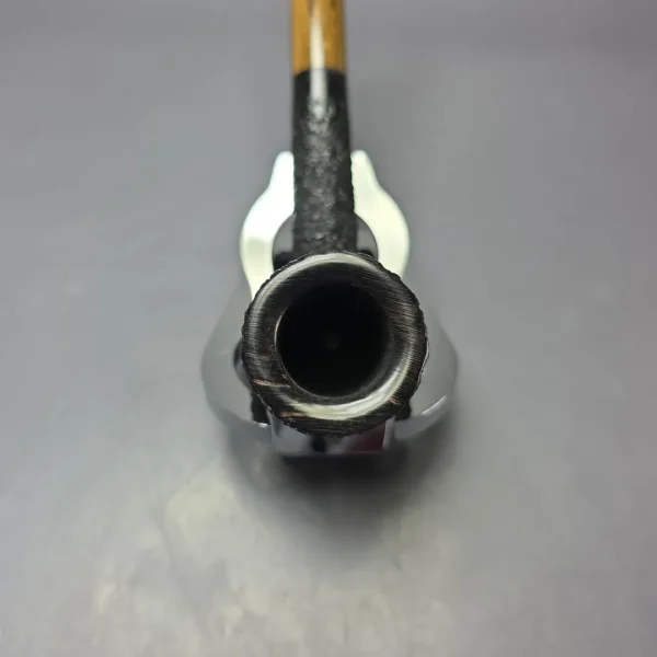 Walt Cannoy Cardinal House Munn Partially Rusticated Billiard Handmade Briar Pipe, New - Image 6