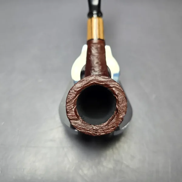 MBSD Briars by Piero Vitale Vintage Sandblasted Billiard w/ Olivewood Briar Pipe, New - Image 6