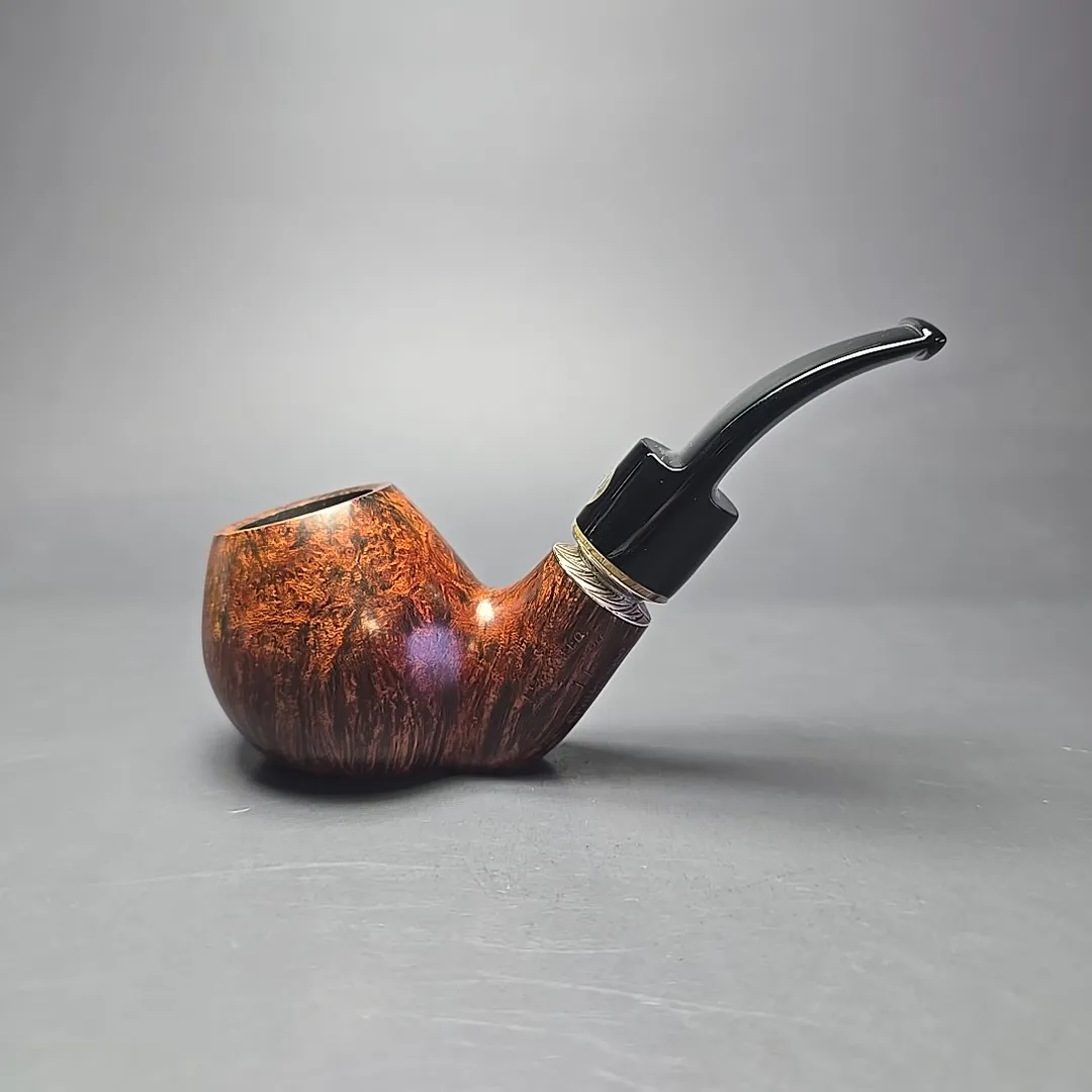 L'Anatra Scottanaso Smooth Apple Sitter w/ Silver Estate Briar Pipe, Italian Estates - Image 2