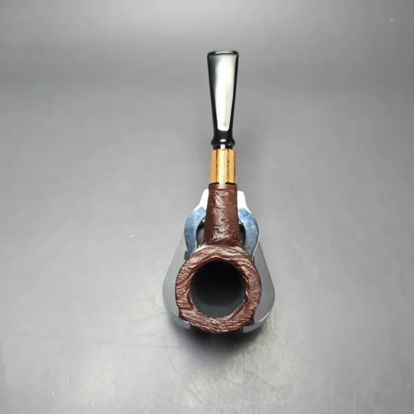 MBSD Briars by Piero Vitale Vintage Sandblasted Billiard w/ Olivewood Briar Pipe, New - Image 8