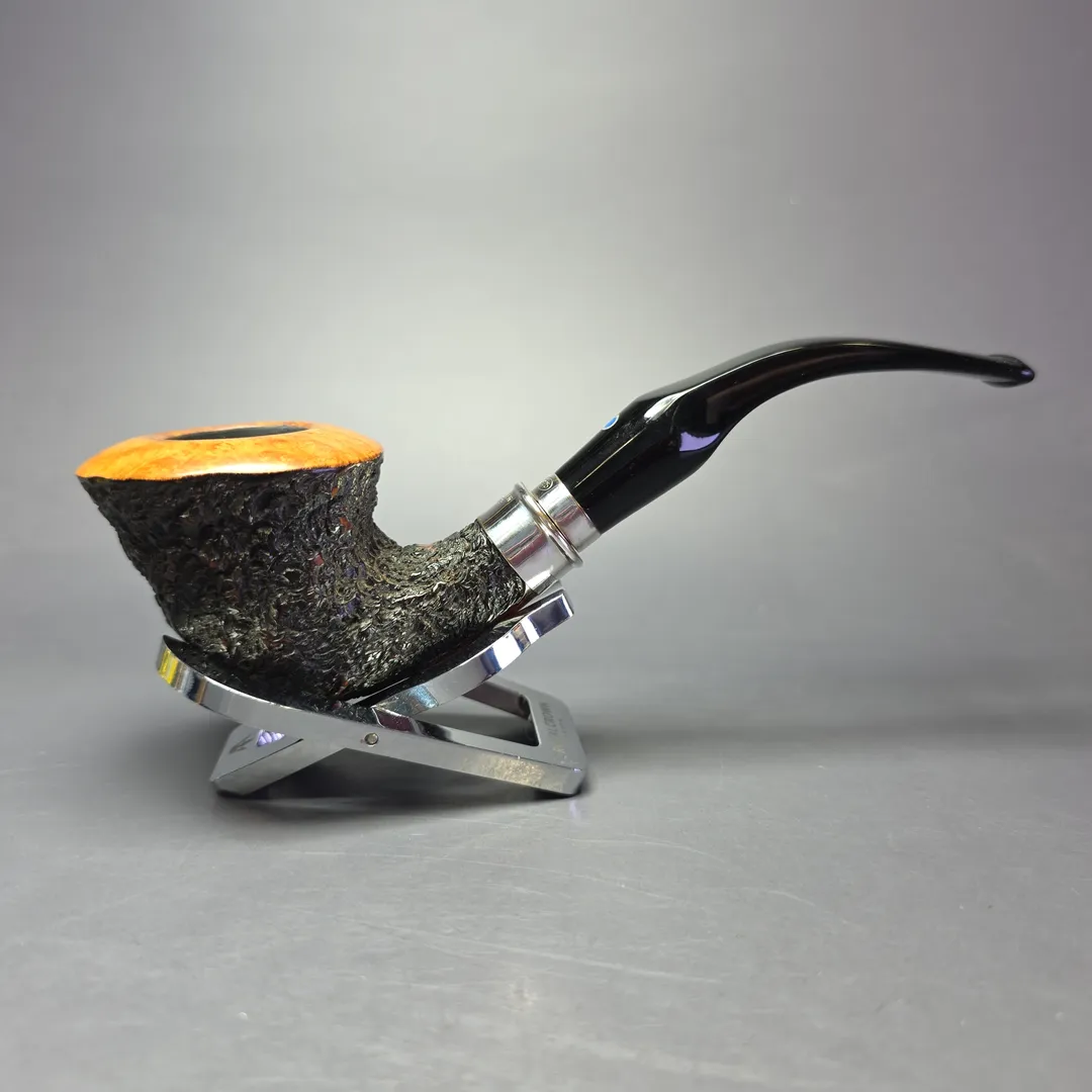 Ardor Urano Partially Rusticated Calabash w/ Silver Estate Briar Pipe, Italian Estates - Image 2