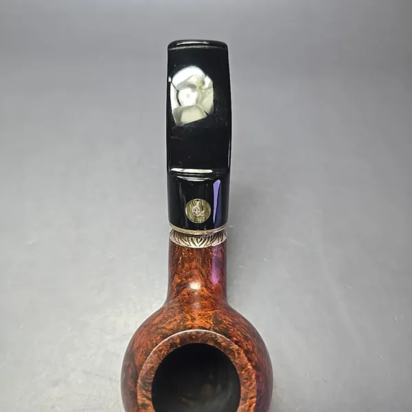 L'Anatra Scottanaso Smooth Apple Sitter w/ Silver Estate Briar Pipe, Italian Estates - Image 7