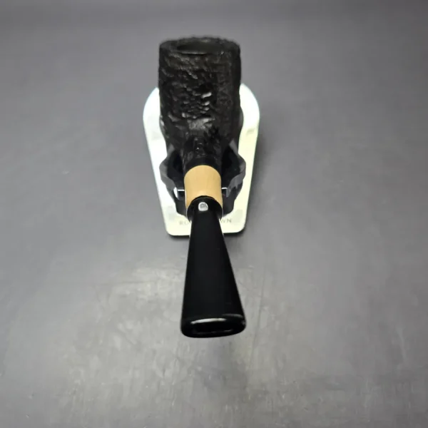 MBSD Briars by Piero Vitale Black Rusticated Billiard w/ Boxwood Briar Pipe, New - Image 5