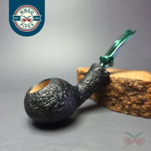 Buckeye Hand Made Sandblasted Squat Tomato Briar Pipe, New