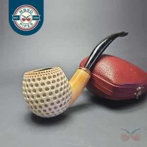 MBSD Meerschaum Deluxe Lattice Apple Estate Block Meerschaum Pipe, Turkish Estates