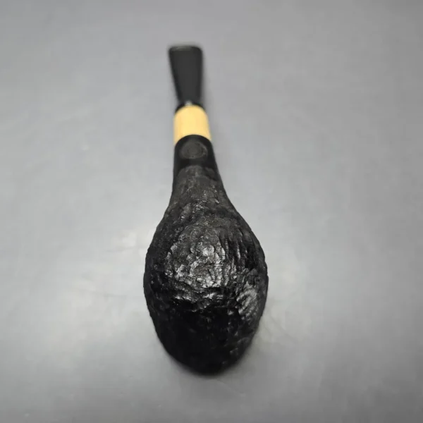MBSD Briars by Piero Vitale Black Rusticated Billiard w/ Boxwood Briar Pipe, New - Image 9