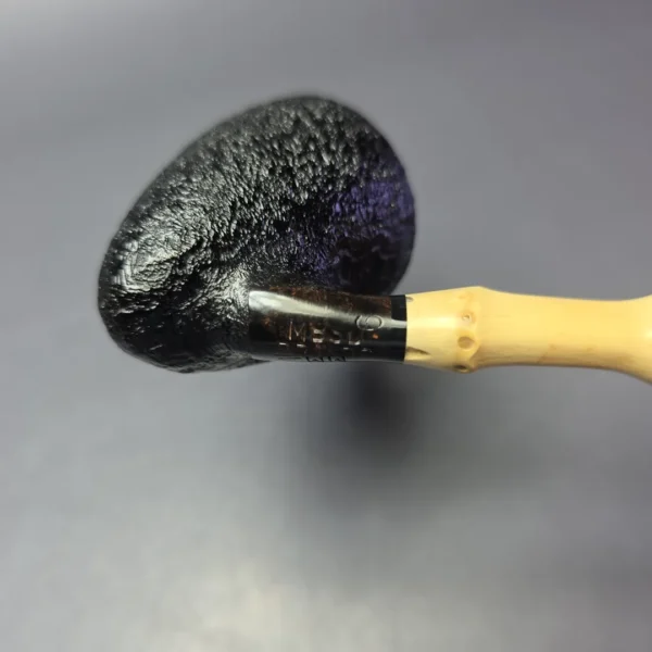 MBSD Briars Modern Masters 1 Sandblasted Peewit w/ Bamboo Briar Pipe, New - Image 8