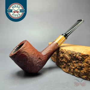 MBSD Briars by Piero Vitale Vintage Sandblasted Billiard w/ Olivewood Briar Pipe, New