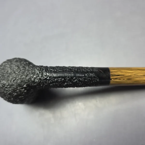 Walt Cannoy Cardinal House Munn Partially Rusticated Billiard Handmade Briar Pipe, New - Image 9