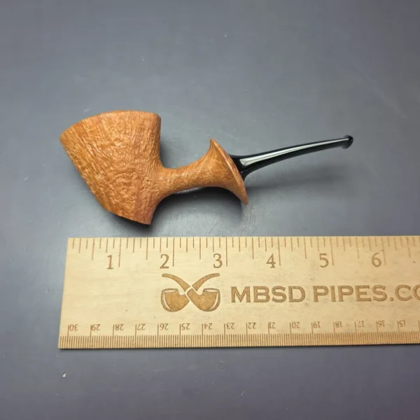 Madao 3000 Natural Sandblasted Asymmetric Cherrywood Sitter Handmade Briar Pipe, New - Image 9