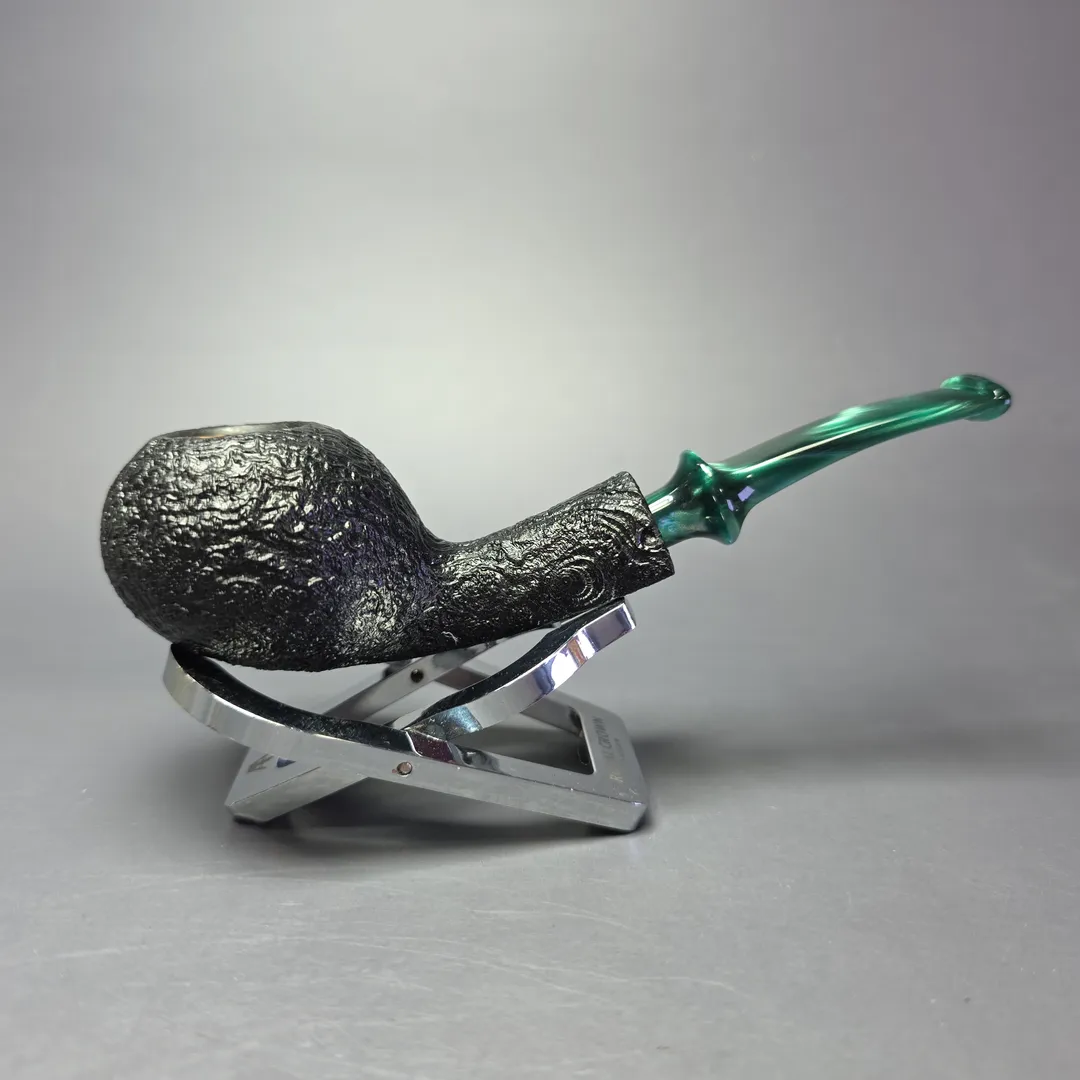 Buckeye Hand Made Sandblasted Squat Tomato Briar Pipe, New - Image 2
