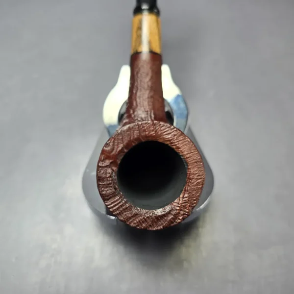 MBSD Briars by Piero Vitale Vintage Sandblasted Billiard w/ Olivewood Briar Pipe, New - Image 6