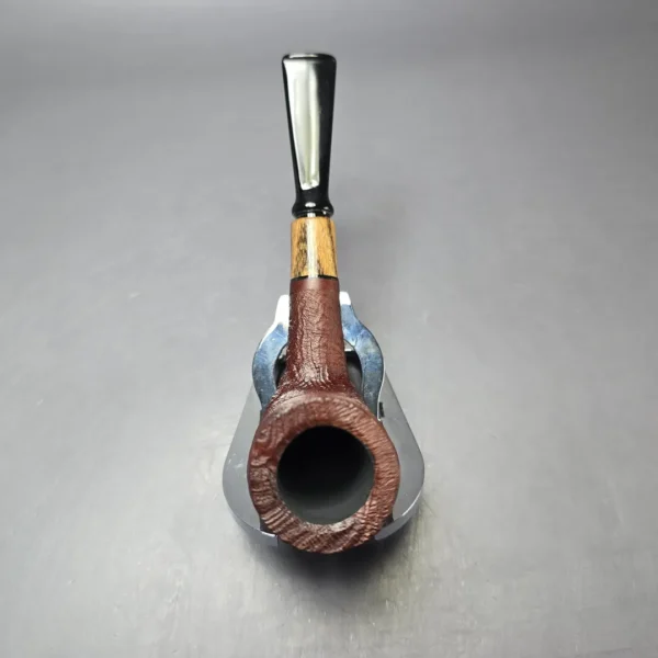 MBSD Briars by Piero Vitale Vintage Sandblasted Billiard w/ Olivewood Briar Pipe, New - Image 8