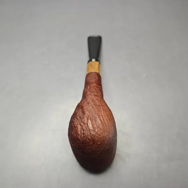 MBSD Briars by Piero Vitale Vintage Sandblasted Billiard w/ Olivewood Briar Pipe, New - Image 9