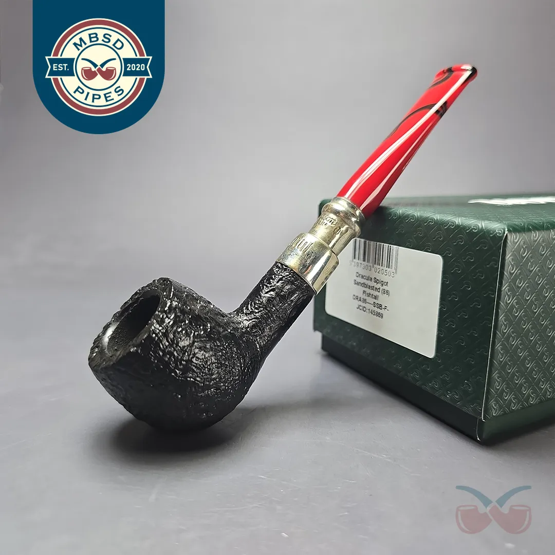 Peterson Dracula Spigot 86 Sandblasted Apple Estate Briar Pipe, Unsmoked
