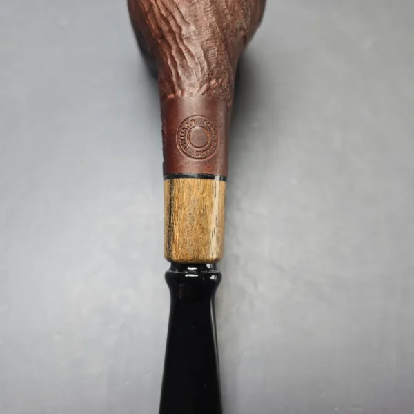 MBSD Briars by Piero Vitale Vintage Sandblasted Billiard w/ Olivewood Briar Pipe, New - Image 10