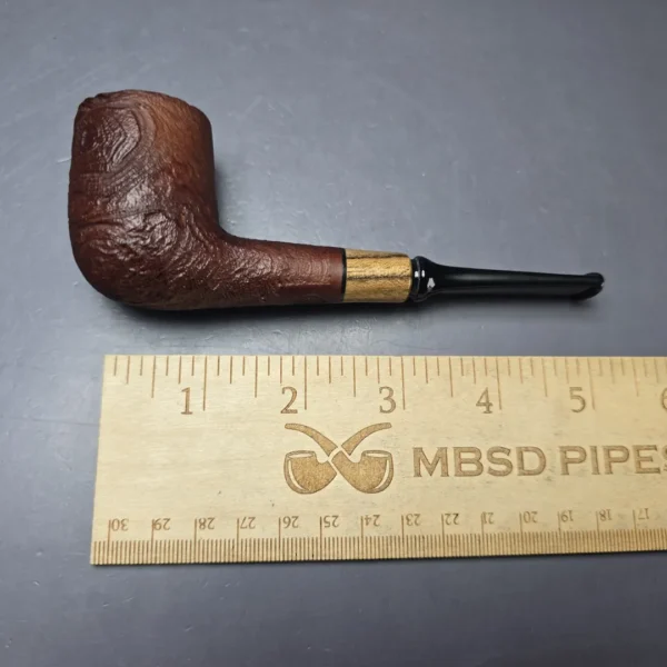 MBSD Briars by Piero Vitale Vintage Sandblasted Billiard w/ Olivewood Briar Pipe, New - Image 11