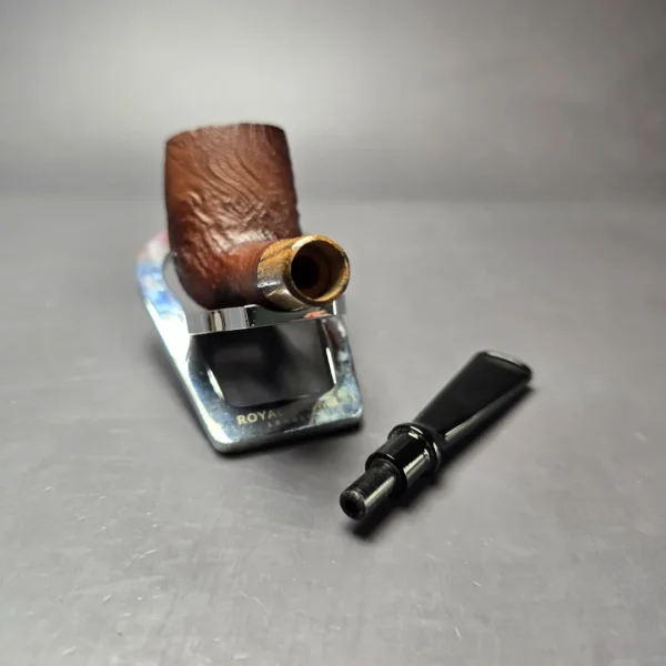 MBSD Briars by Piero Vitale Vintage Sandblasted Billiard w/ Olivewood Briar Pipe, New - Image 13