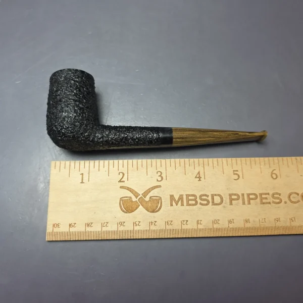 Walt Cannoy Cardinal House Munn Partially Rusticated Billiard Handmade Briar Pipe, New - Image 10