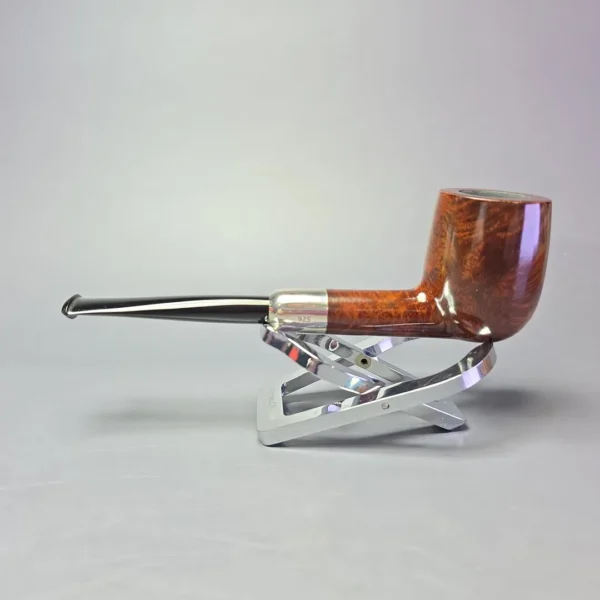 MBSD Briars Timeless Traditions 1 Smooth Billiard w/ Silver Handmade Briar Pipe, New - Image 6