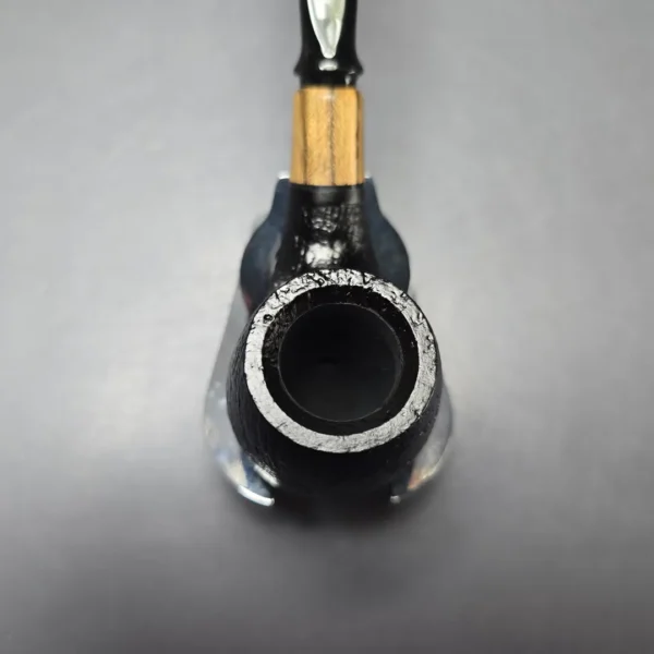 MBSD Briars by Piero Vitale Black Sandblasted Brandy w/ Olivewood Briar Pipe, New - Image 6