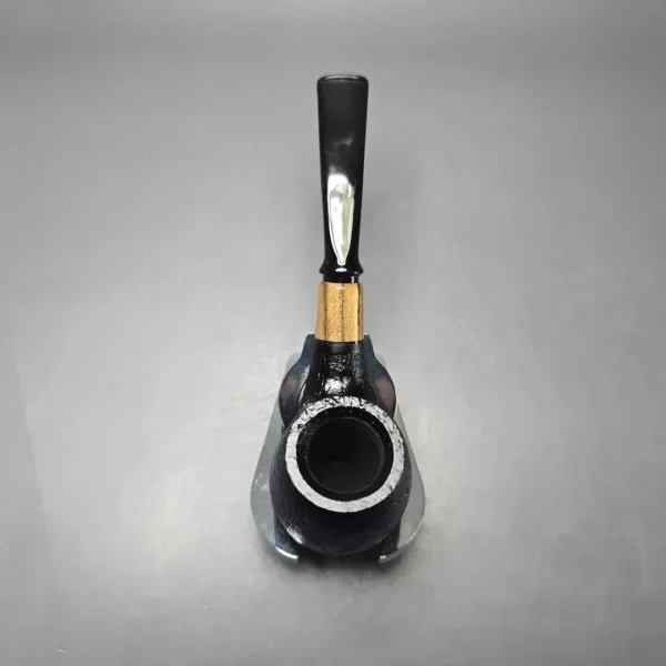 MBSD Briars by Piero Vitale Black Sandblasted Brandy w/ Olivewood Briar Pipe, New - Image 8