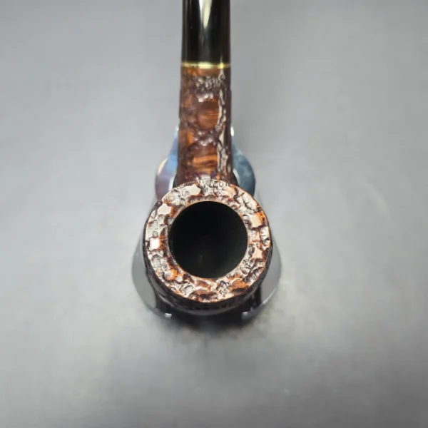 Savinelli Alligator Brown 606 KS Rusticated Bent Billiard Estate Briar Pipe, Italian Estates, 6mm - Image 6